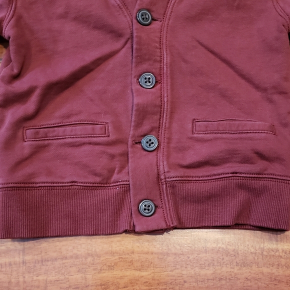 Janie and Jack EUC 18-24 months maroon knit shawl collar cardigan - Picture 3 of 7